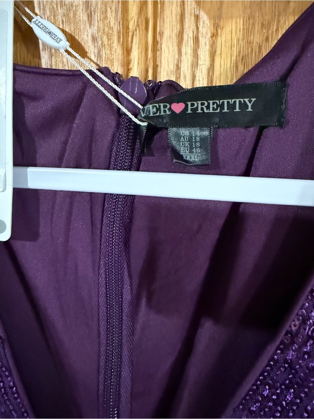 Ever Pretty Purple Sequin Long Sleeve Plus-Size Gown - Picture 5 of 5
